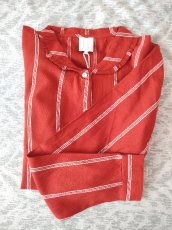 画像8: デッドストック商品・タグ付き新品！フランスKarl Marc Johnのラッフル襟ストライプ柄シャツ (8)