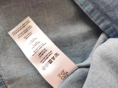 画像2: デッドストック商品・フランスKarl Marc Johnのレース入り薄手コットンデニムシャツ