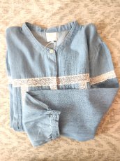 画像9: デッドストック商品・フランスKarl Marc Johnのレース入り薄手コットンデニムシャツ (9)