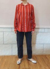 画像3: デッドストック商品・タグ付き新品！フランスKarl Marc Johnのラッフル襟ストライプ柄シャツ (3)