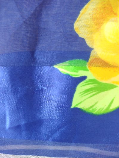 画像3: ユーズド商品・ フランスで買い付けたポップな配色のフラワー柄ヴィンテージスカーフ