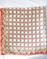 画像3: Karl Marc Johnのレトロ＆エレガントな柄のコットン+シルク素材スカーフ・Papaye (3)