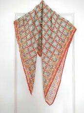 画像6: Karl Marc Johnのレトロ＆エレガントな柄のコットン+シルク素材スカーフ・Papaye (6)