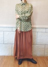画像3: ユーズド商品・フランスHodのレトロな柄入りドロップショルダーのアンプルシャツ (3)