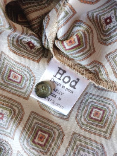 画像2: ユーズド商品・フランスHodのレトロな柄入りドロップショルダーのアンプルシャツ