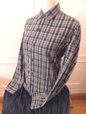 画像12: ユーズド商品・フランスagnesb.のレディスサイズに近いメンズラインのチェック柄シャツ (12)