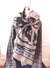 画像1: ユーズド商品・ 北欧デザイン！Becksöndergaardのウール＆シルク素材ポップな柄のストール (1)