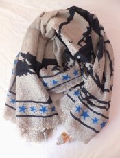 画像2: ユーズド商品・ 北欧デザイン！Becksöndergaardのウール＆シルク素材ポップな柄のストール (2)