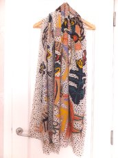 画像6: ユーズド商品・スペインBimba y Lolaのポップでハッピーな色柄が芸術的なストール (6)