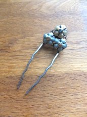 画像1: ユーズド商品・イタリア製！可憐なフラワーモチーフ入りヴィンテージヘアかんざし (1)