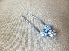 画像5: ユーズド商品・イタリア製！可憐なフラワーモチーフ入りヴィンテージヘアかんざし (5)