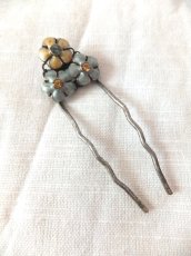 画像4: ユーズド商品・イタリア製！可憐なフラワーモチーフ入りヴィンテージヘアかんざし (4)