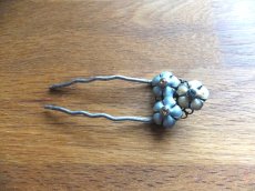 画像2: ユーズド商品・イタリア製！可憐なフラワーモチーフ入りヴィンテージヘアかんざし (2)