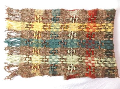 画像3: ユーズド商品・スペインより買い付けたノスタルジック＆アーティなチェック柄ストール