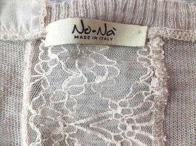 画像1: ユーズド商品・イタリアNo-Nàのグレイッシュベージュ色ロマンティックなイタリア製カーディガン