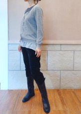 画像3: ユーズド商品・イタリアNo-Nàのグレイッシュベージュ色ロマンティックなイタリア製カーディガン (3)